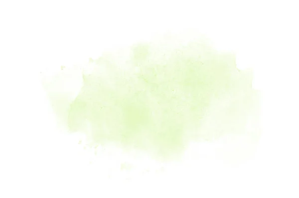 Image abstraite de fond aquarelle avec une éclaboussure liquide de peinture aquarelle, isolée sur blanc. Des tons verts — Photo