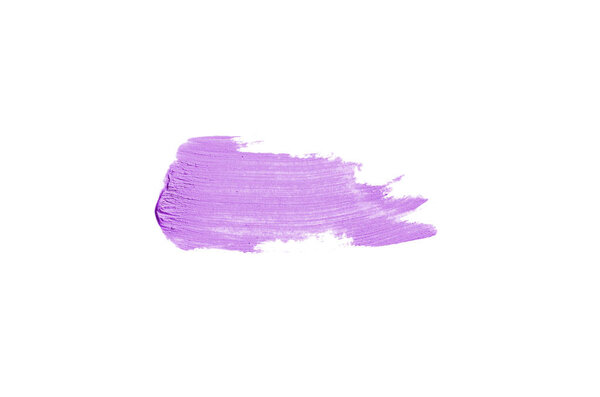 Smear and texture of lipstick or acrylic paint isolated on white