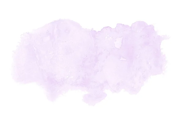 ภาพพื้นหลังสีน้ํานามธรรมที่มีการกระจายของของเหลวของสี Aquarelle, แยกบนสีขาว. เสียงสีม่วง — ภาพถ่ายสต็อก