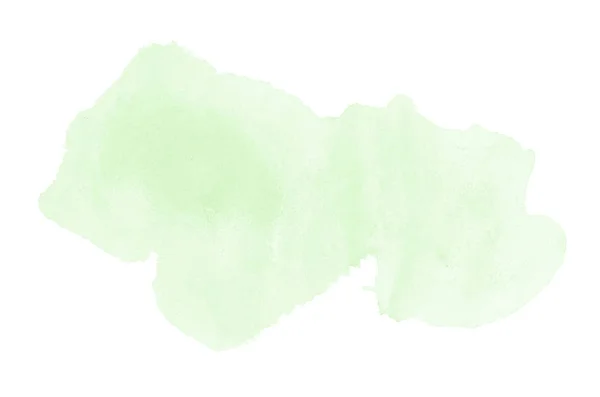 Imagem de fundo aquarela abstrata com um respingo líquido de tinta aquarelle, isolado em branco. Tons verdes — Fotografia de Stock