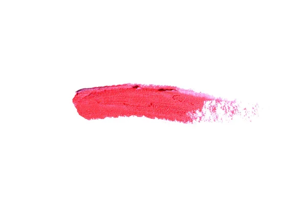 Smear and texture of lipstick or acrylic paint isolated on white — Stock Photo, Image