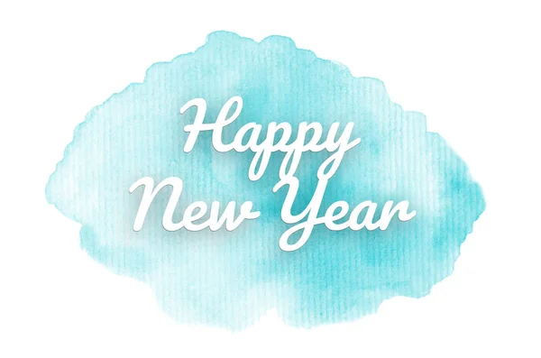 Abstract watercolor background image with a liquid splatter of aquarelle paint. Light blue tones. Happy New Year — Stockfoto