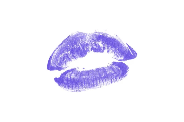 Färg Läppstift Kyss Märke Vit Bakgrund Vackra Läppar Isolerade Vitt — Stockfoto