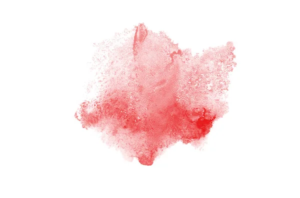 Imagen de fondo de acuarela abstracta con una salpicadura líquida de pintura acuarela, aislada en blanco. Tonos rojos — Foto de Stock