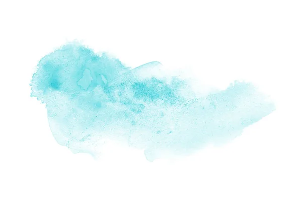 Abstract aquarel achtergrondafbeelding met een vloeibare Splatter van Aquarelle verf, geïsoleerd op wit. Licht blauwe tinten — Stockfoto