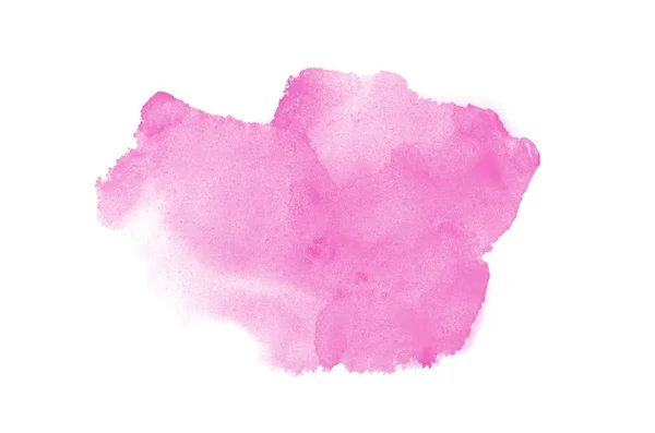 Image abstraite de fond aquarelle avec une éclaboussure liquide de peinture aquarelle, isolée sur blanc. Des tons roses — Photo