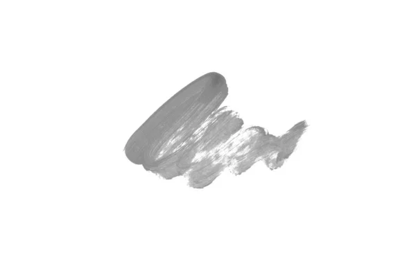 Smear and texture of lipstick or acrylic paint isolated on white background. Gray color — Stock Photo, Image