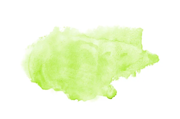 Imagem de fundo aquarela abstrata com um respingo líquido de tinta aquarelle, isolado em branco. Tons verdes — Fotografia de Stock