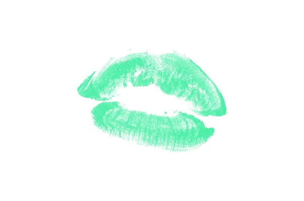Marca de beso de lápiz labial sobre fondo blanco. Hermosos labios aislados . —  Fotos de Stock