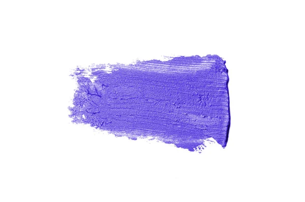 Roztěr a struktura rtěnky nebo akrylové barvy izolované na bílém pozadí. Fialová barva — Stock fotografie