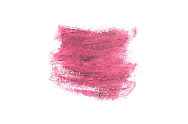 Spalmare e consistenza di rossetto o vernice acrilica isolata su bianco — Foto Stock
