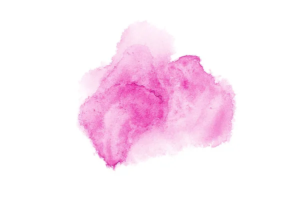 Imagem de fundo aquarela abstrata com um respingo líquido de tinta aquarelle, isolado em branco. Tons rosa — Fotografia de Stock