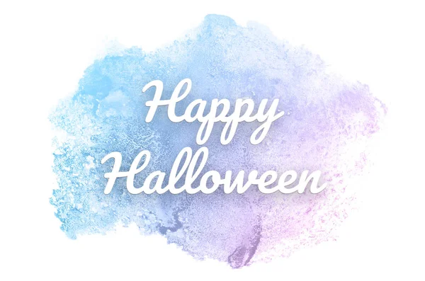 Abstraktes Aquarell-Hintergrundbild mit einem flüssigen Spritzer Aquarellfarbe. rosa und blaue Pastelltöne. fröhliches Halloween — Stockfoto