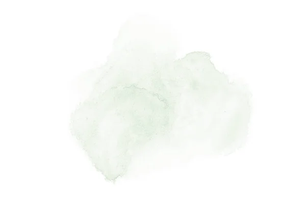 Imagem de fundo aquarela abstrata com um respingo líquido de tinta aquarelle, isolado em branco. Tons verde escuro — Fotografia de Stock
