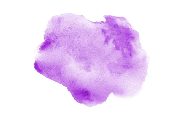 Image abstraite de fond aquarelle avec une éclaboussure liquide de peinture aquarelle, isolée sur blanc. Tons violets — Photo