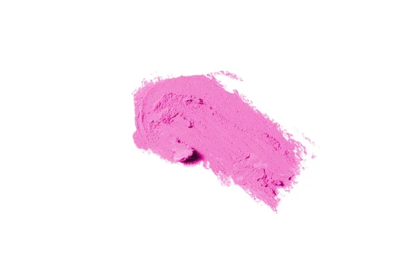 Kenet és textúra a rúzs vagy akril festék izolált fehér háttér. Rózsaszínű szín — Stock Fotó