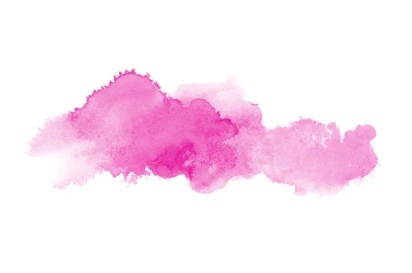 Image abstraite de fond aquarelle avec une éclaboussure liquide de peinture aquarelle, isolée sur blanc. Des tons roses — Photo