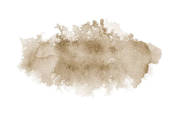 Absztrakt akvarell háttérkép egy folyékony fröccs a Aquarelle festék, elszigetelt fehér. Barna tónusok — Stock Fotó