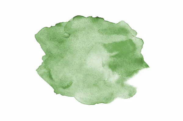 Imagem de fundo aquarela abstrata com um respingo líquido de tinta aquarelle, isolado em branco. Tons verde escuro — Fotografia de Stock