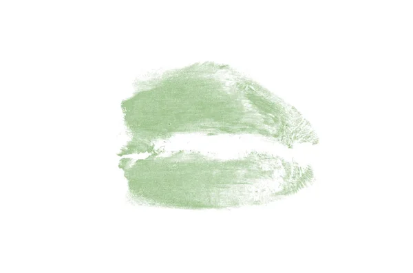 Lipstick kiss mark on white background. Beautiful lips isolated. Dark green color — Stock Photo, Image
