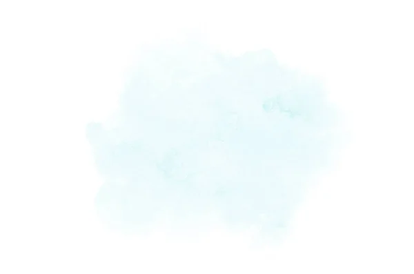 Image abstraite de fond aquarelle avec une éclaboussure liquide de peinture aquarelle, isolée sur blanc. tons bleu clair — Photo