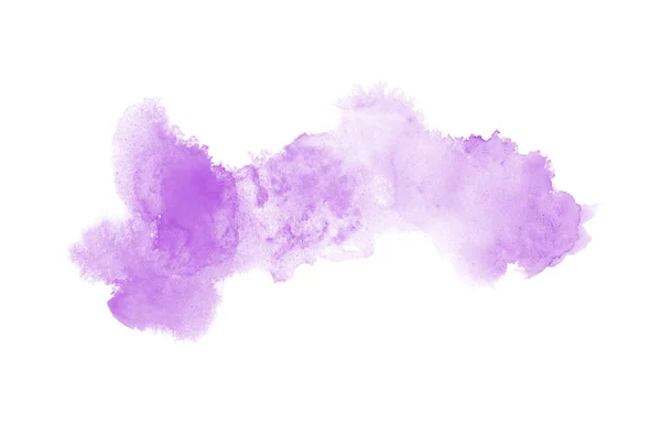 Abstract watercolor background image with a liquid splatter of aquarelle paint, isolated on white. Purple tones — Stock Photo, Image