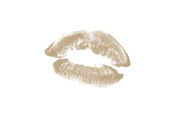 Marca de beso de lápiz labial sobre fondo blanco. Hermosos labios aislados . —  Fotos de Stock