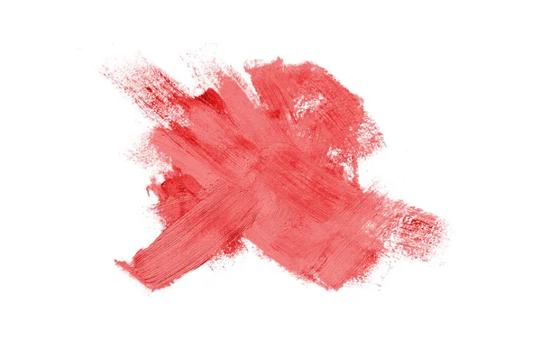 涂片和纹理的口红或丙烯酸油漆隔离在白色背景上 唇彩或液体指甲油色板擦样品的笔划 美容美容设计元素 — 图库照片