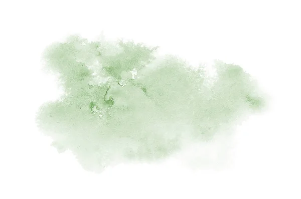 Imagem de fundo aquarela abstrata com um respingo líquido de tinta aquarelle, isolado em branco. Tons verde escuro — Fotografia de Stock