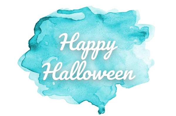 Abstraktes Aquarell-Hintergrundbild mit einem flüssigen Spritzer Aquarellfarbe. hellblaue Töne. fröhliches Halloween — Stockfoto