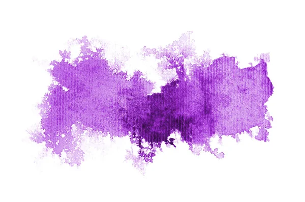 Abstract watercolor background image with a liquid splatter of aquarelle paint, isolated on white. Purple tones — Stock Photo, Image