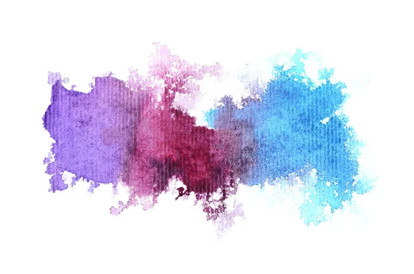 Abstraktes Aquarell-Hintergrundbild mit einem flüssigen Spritzer Aquarellfarbe, isoliert auf Weiß. Kalte Töne — Stockfoto