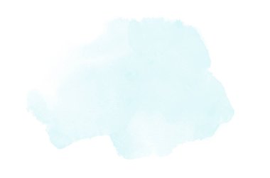 Beyaz üzerine izole edilmiş, sıvı bir kova boyası ile soyut suluboya arka plan görüntüsü. Açık mavi tonları