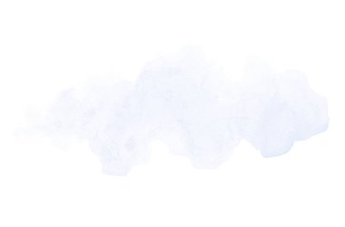 Beyaz üzerine izole edilmiş, sıvı bir kova boyası ile soyut suluboya arka plan görüntüsü. Mavi tonları