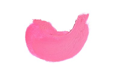 Smear ve ruj veya akrilik boya beyaz arka plan üzerinde izole doku. Lipgloss veya sıvı oje leke örneği inme. Güzellik kozmetik tasarım için eleman. Macenta rengi