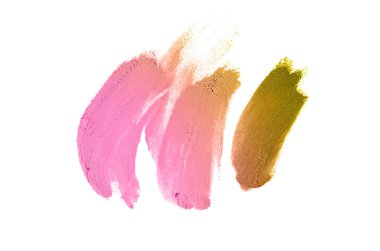 Smear ve ruj veya akrilik boya beyaz izole doku