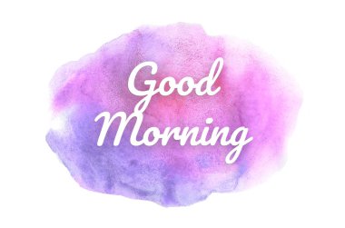 Kova boyası sıvı bir sıçrama ile soyut suluboya arka plan görüntüsü. Mor tonları. Günaydın