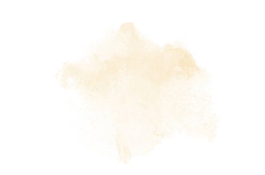 Beyaz üzerine izole edilmiş, sıvı bir kova boyası ile soyut suluboya arka plan görüntüsü. Açık turuncu tonları