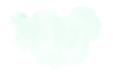 Beyaz üzerine izole edilmiş, sıvı bir kova boyası ile soyut suluboya arka plan görüntüsü. Turkuaz tonları