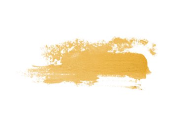 Smear ve ruj veya akrilik boya beyaz arka plan üzerinde izole doku. Lipgloss veya sıvı oje leke örneği inme. Güzellik kozmetik tasarım için eleman. Bej renk