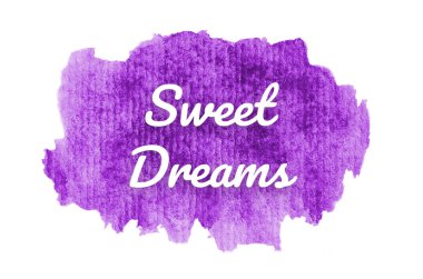 Abstract watercolor background image with a liquid splatter of aquarelle paint. Purple tones. Sweet Dreams