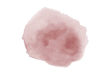 Beyaz üzerine izole edilmiş, sıvı bir kova boyası ile soyut suluboya arka plan görüntüsü. Koyu kırmızı tonları