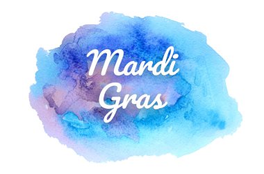 Abstract watercolor background image with a liquid splatter of aquarelle paint. Cold tones. Mardi gras