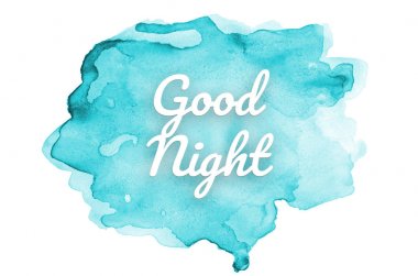 Abstract watercolor background image with a liquid splatter of aquarelle paint. Light blue tones. Good night