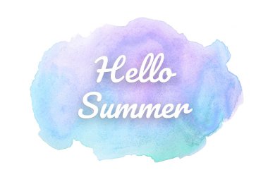 Kova boyası sıvı bir sıçrama ile soyut suluboya arka plan görüntüsü. Pembe ve mavi pastel tonları. Merhaba yaz