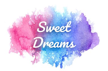 Abstract watercolor background image with a liquid splatter of aquarelle paint. Cold tones. Sweet Dreams