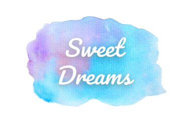 Abstract watercolor background image with a liquid splatter of aquarelle paint. Cold tones. Sweet Dreams