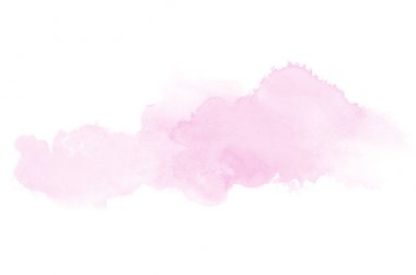 Beyaz üzerine izole edilmiş, sıvı bir kova boyası ile soyut suluboya arka plan görüntüsü. Pembe tonları
