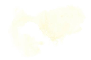 Beyaz üzerine izole edilmiş, sıvı bir kova boyası ile soyut suluboya arka plan görüntüsü. Sarı tonları