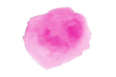 Beyaz üzerine izole edilmiş, sıvı bir kova boyası ile soyut suluboya arka plan görüntüsü. Pembe tonları